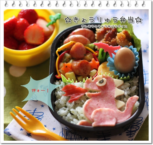 ハムとチーズで恐竜の平面キャラ キャラ弁まにあ レシピや作り方を検索