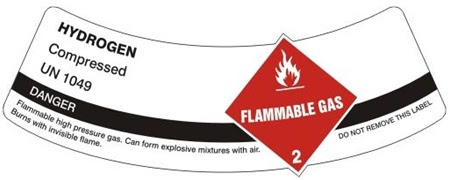 HYDROGEN Cylinder Shoulder Label