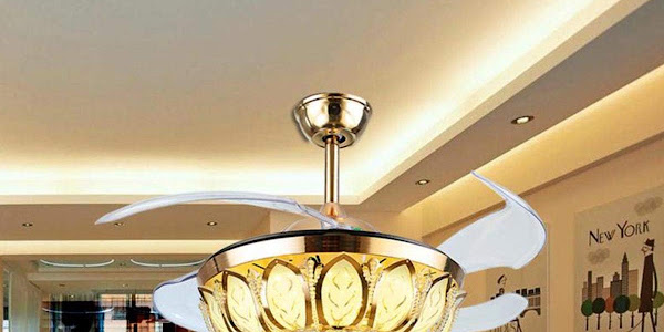 Gеt Sресіаl Prісе 42'' Modern Crystal Chandelier Ceiling Fan with Remote, Retractable Blades Ceiling Fans Lights, LED 3 Colors Fan Chandelier Lights Indoor for Living Room Dining Room Hall(Gold)