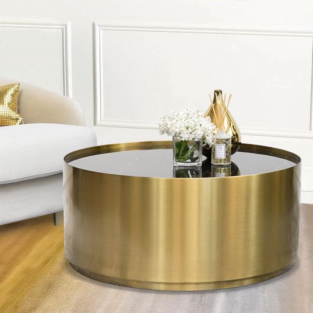 Round Coffee Table Gold Base - Allure Round Gold Base And Tempered Glass Coffee Table Mysmallspace Uk / By home decorators collection (131) exclusive.