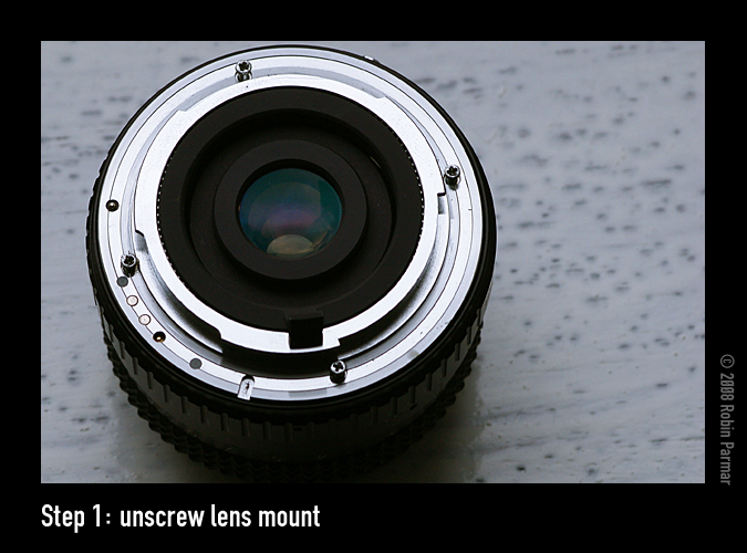 Step 1: unscrew lens mount