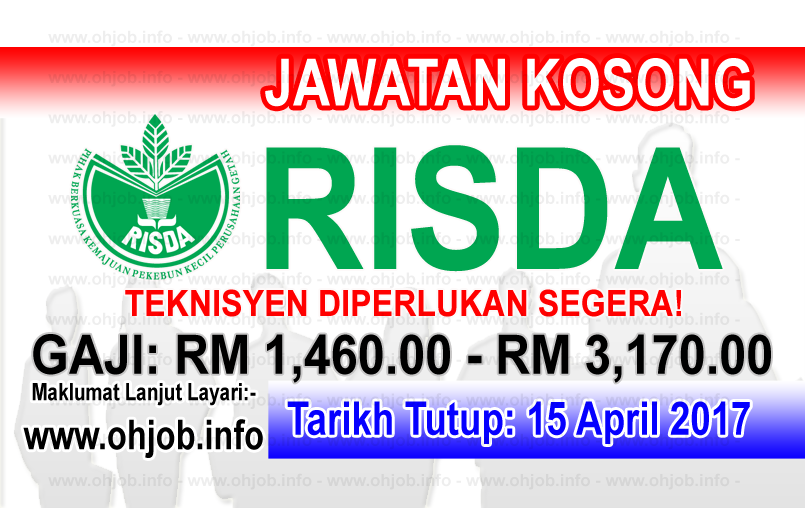 Jawatan Kerja Kosong RISDA - Pihak Berkuasa Kemajuan Pekebun Kecil Perusahaan Getah logo www.ohjob.info april 2017