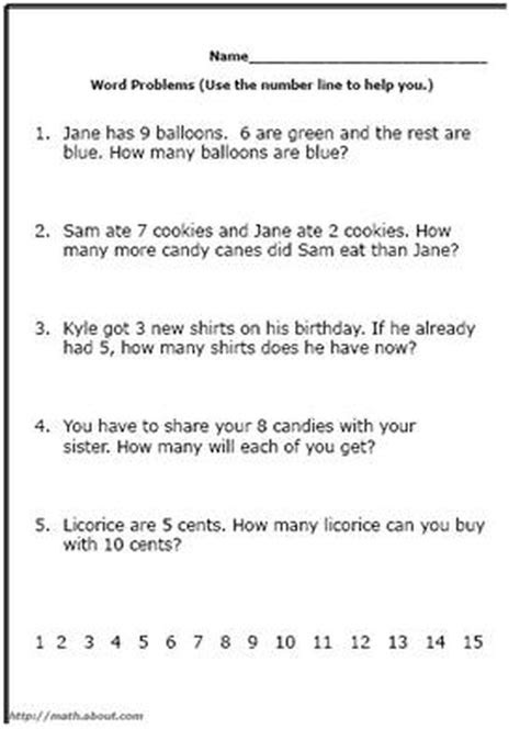  free printable math worksheets word problems first grade free printable