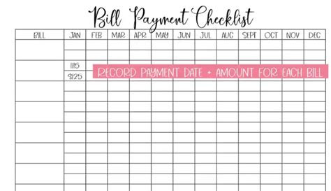  7 free monthly bill pay checklist pdfs never miss a bill again