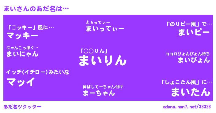 まいさんがあだ名になると