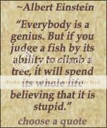 Everybody is a genius. Einstein quote at DailyLearners.com