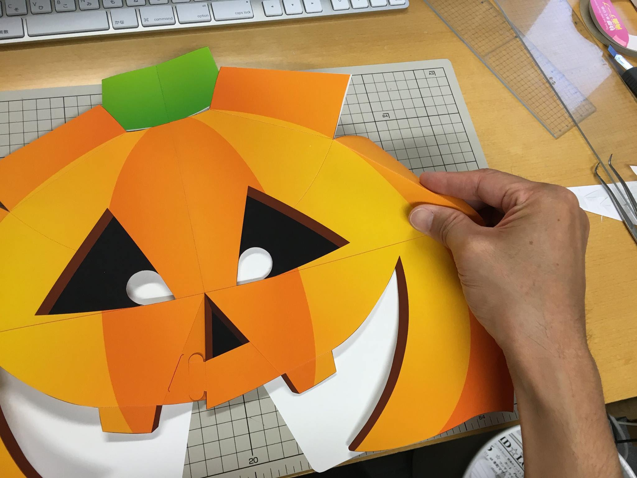 チャッピー岡本のアタマ ハロウィンかぼちゃカブリモノの作り方 型紙