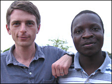 Bryan Mealer (left) with William Kamkwamba