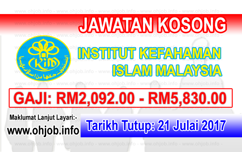 Jawatan Kerja Kosong Institut Kefahaman Islam Malaysia - IKIM logo www.ohjob.info julai 2017