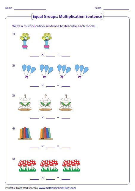  equal groups multiplication worksheets lvandcola