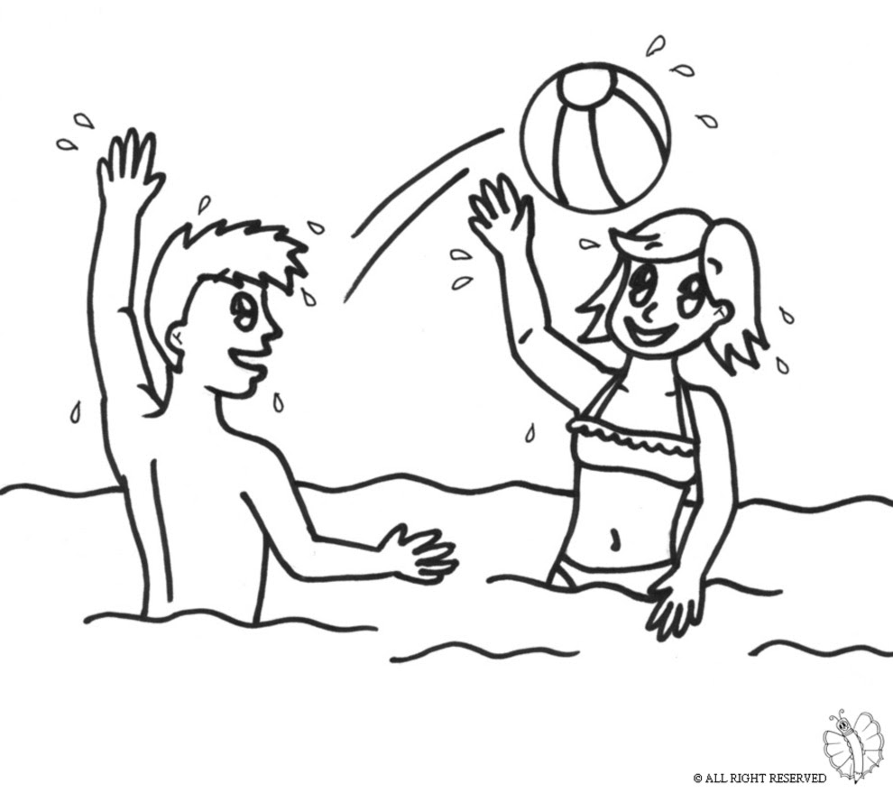 Disegno di Pallavolo a Mare da scaricare