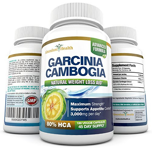 80% HCA GARCINIA CAMBOGIA EXTRACT PURE - (NO ADDED CALCIUM) - 180 Count (45 Day Supply) - 3,000mg Per Day - All Natural Appetite Suppressant, Carb Blocker, Diuretic and Weight Loss Supplement Formula - Pharmaceutical Grade - Manufactured in a USA GMP Certified Facility and Third Party Tested for Purity