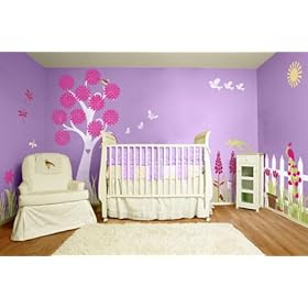 Wall  Decals on Girls Wall Decor Splendid Garden Flower Theme Wall Mural Stencil Kit