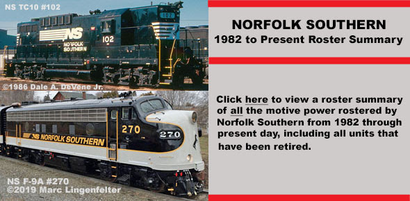 Norfolk Southern Diesel Locomotive Roster