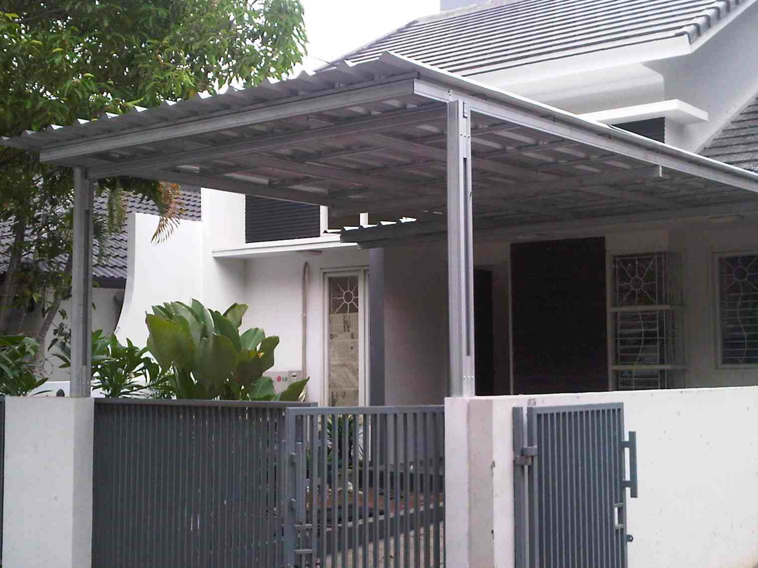 Contoh Kanopi Baja Ringan Minimalis Eksterior Rumah 1501 Contoh Kanopi Baja Ringan Minimalis Eksterior Rumah 1501