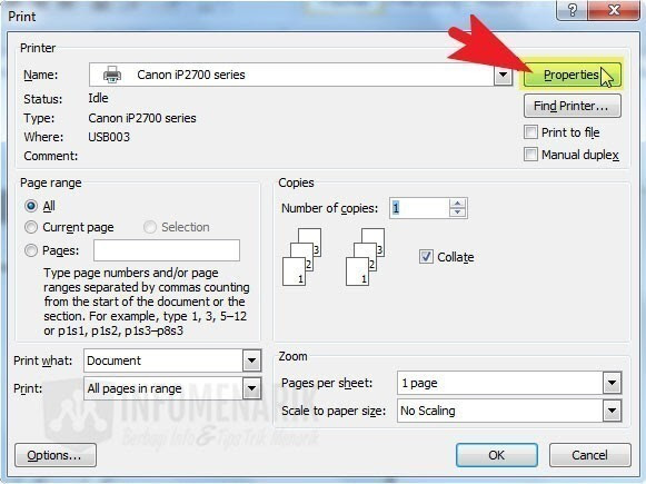 Cara Setting Print Canon MX300 Untuk Mencetak Dokumen 
