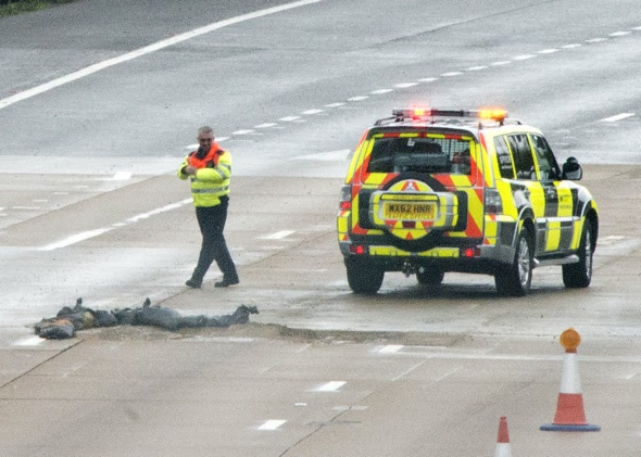 The M25 'collapses' in the rain causing traffic chaos