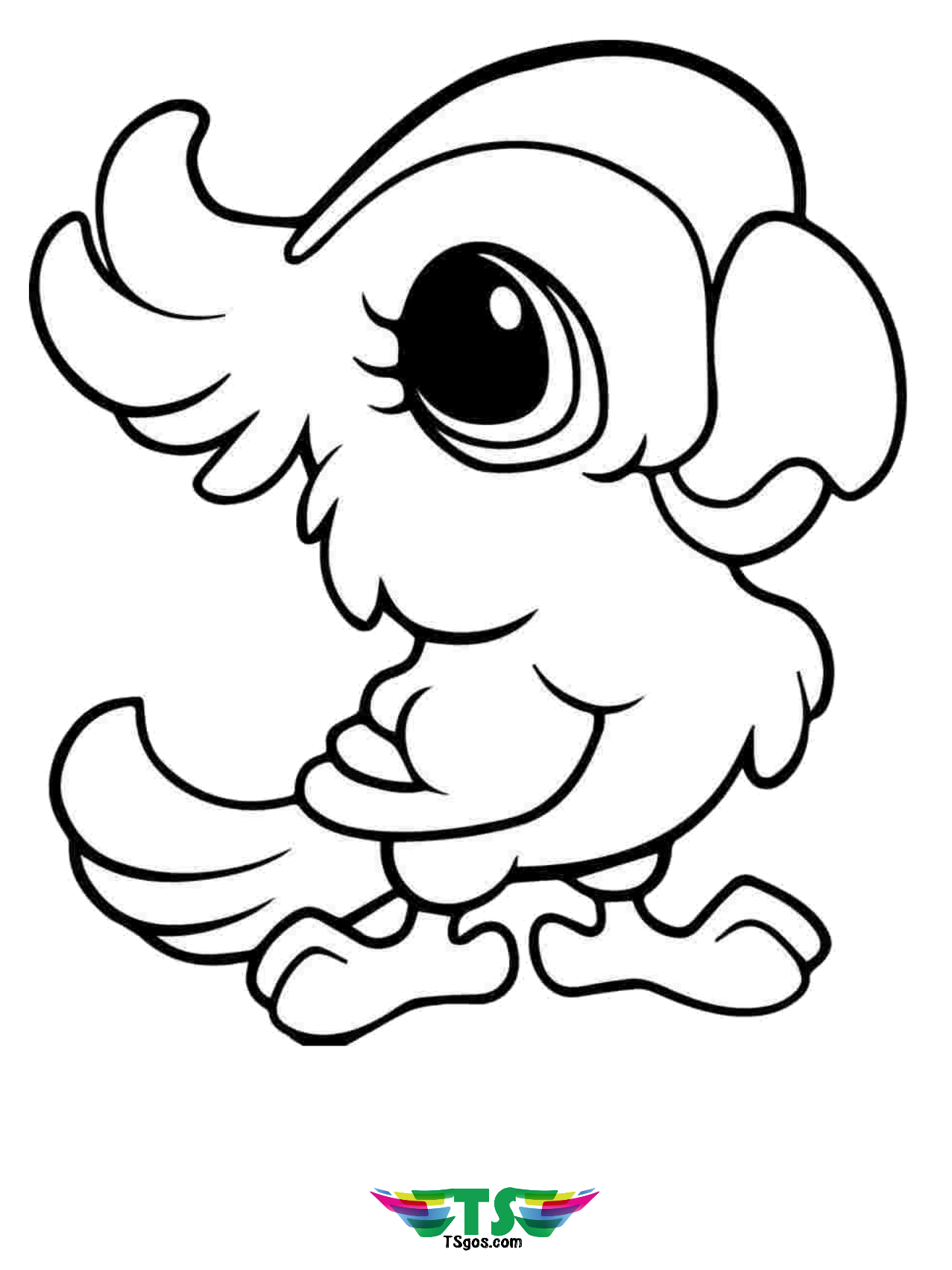 Download Cute bird coloring page for kids. - TSgos.com