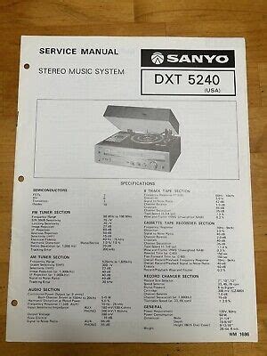 PDF Service Manual Sanyo Dxt 5402n Stereo Music System