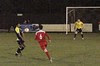 Ben controls a pass and runs into the Needham penalty area.