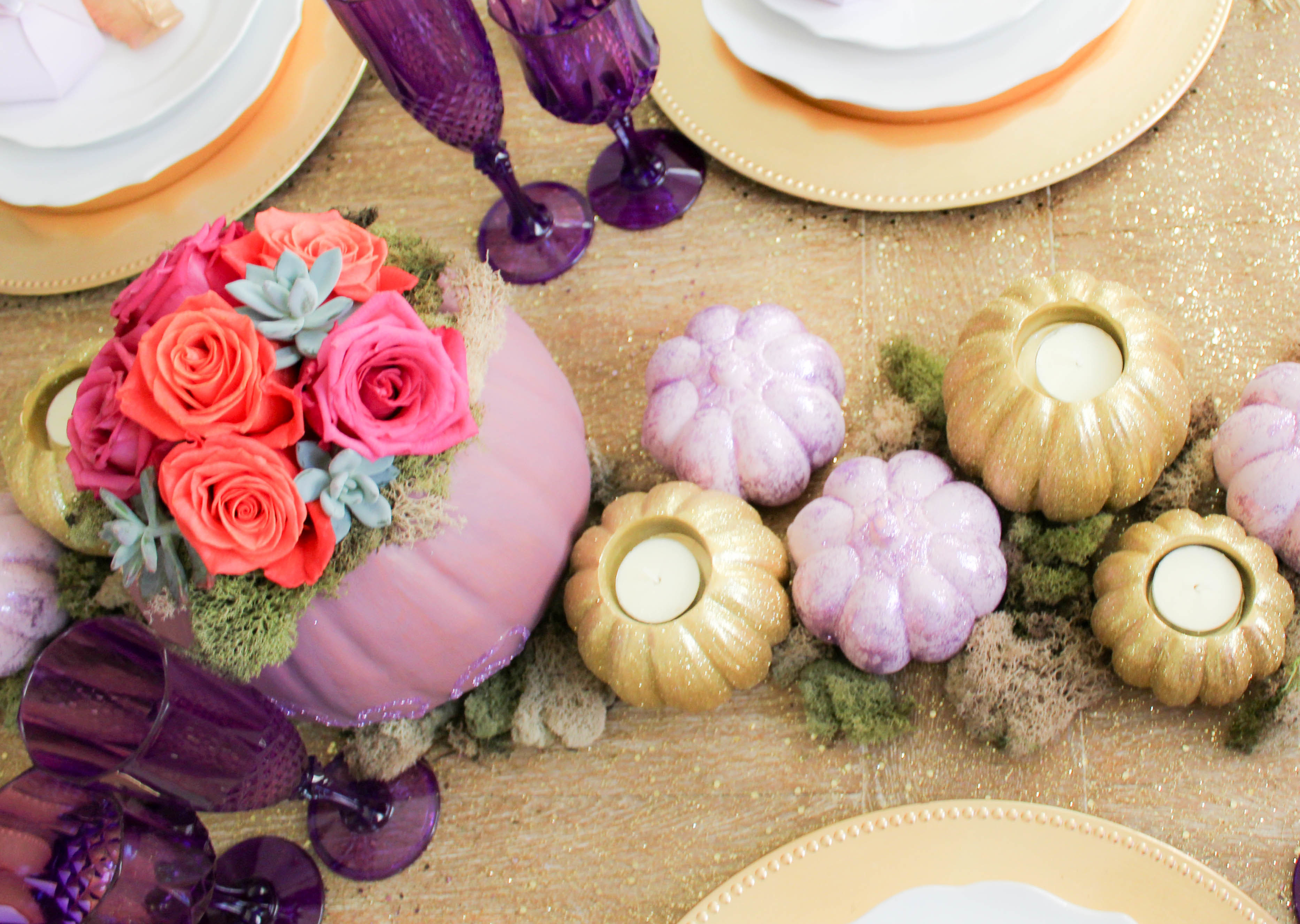 Purple And Gold Fall Wedding Filled With Beautiful Centerpieces Fun365