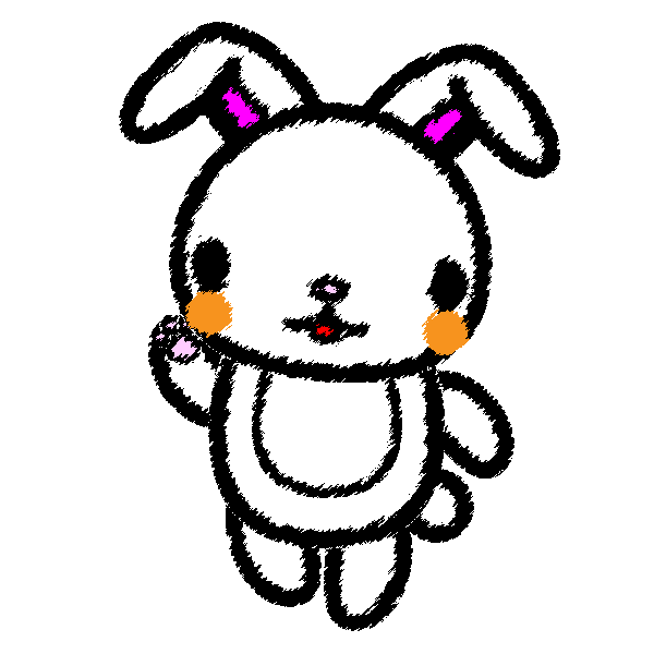 手書き風でかわいいうさぎの無料イラスト 商用フリー オイデ43