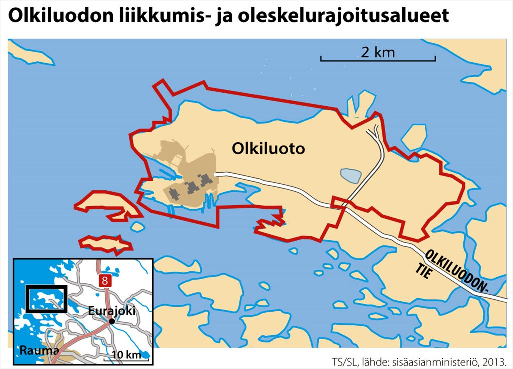 olkiluoto kartta Olkiluodon ydinvoimala alueen liikkumisrajoituksia laajennetaan  olkiluoto kartta