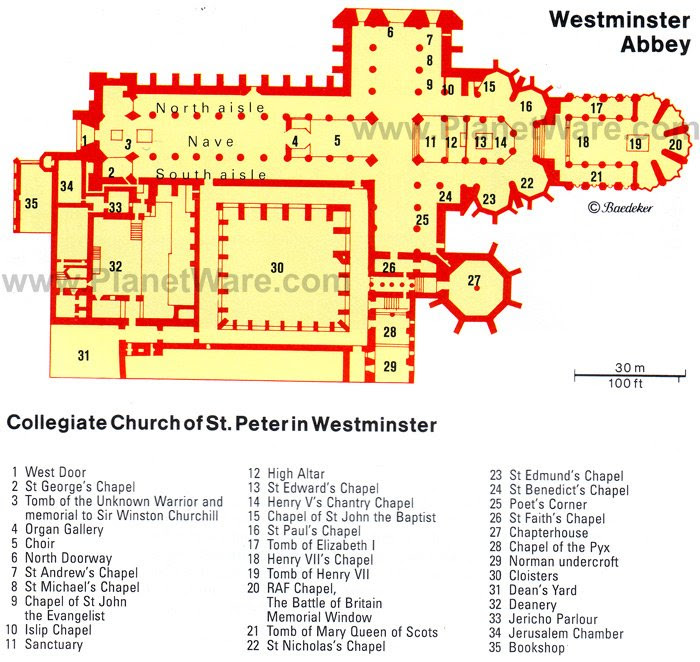 westminster abbey map