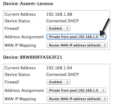 address assignment