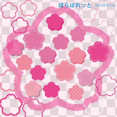 さくら型ラベル枠イラスト スクラッチブック風の卒アルデザインに 可愛い無料イラスト素材集