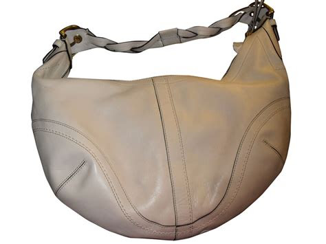 coach white leather purse hobo style shoulder bag ebay