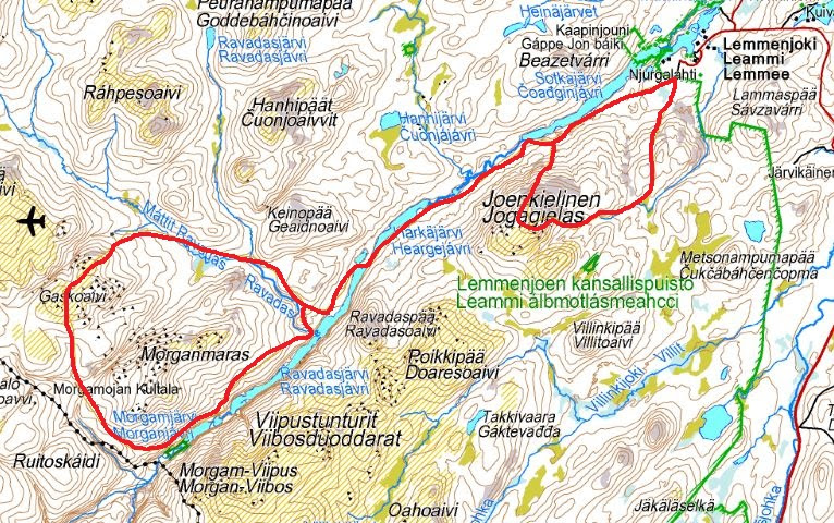 kartta lemmenjoki Lemmenjoen kansallispuisto   Maastopyöräreitit Utsjoella kartta lemmenjoki