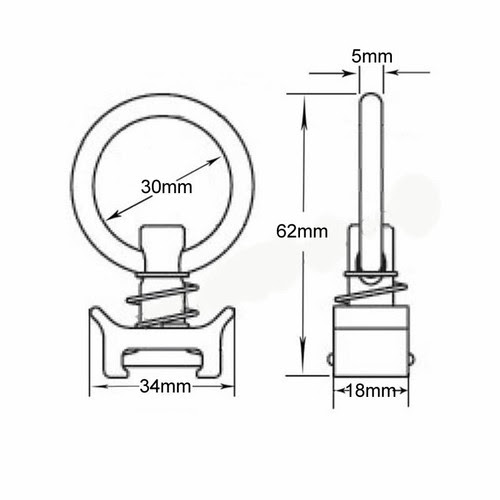 Credit Guarantee 8pcs Black Aluminum Base Single Stud Fitting With Round Ring For L Track Most Preferential Www Eyeboston Com