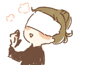 蒸しタオルを顔にあてる女の子 イラスト素材
