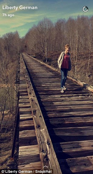 Liberty German posted these Snapchats of Abigail around 2pm yesterday
