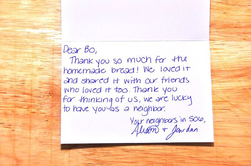thank you note