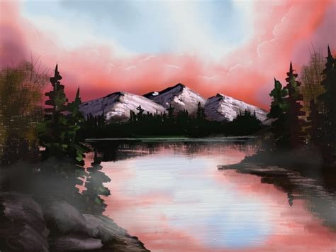 You could paint in the clouds first (positive space) then fill in the gaps with color (negative space); a simple landscape. | Landscape paintings, Landscape