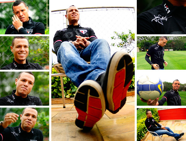 MONTAGEM - Luis Fabiano São Paulo entrevista (Foto: Marcos Ribolli / Globoesporte.com)