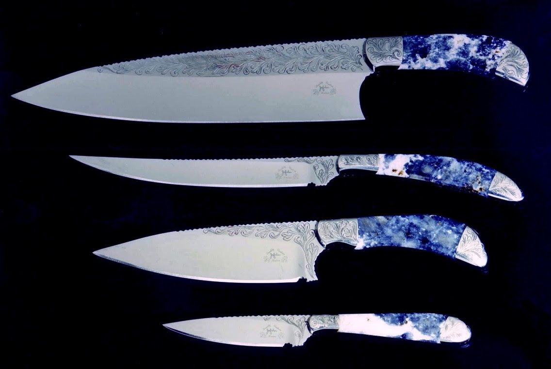 Chefs Set Of Fine Handmade Kitchen Knives By Jay Fisher