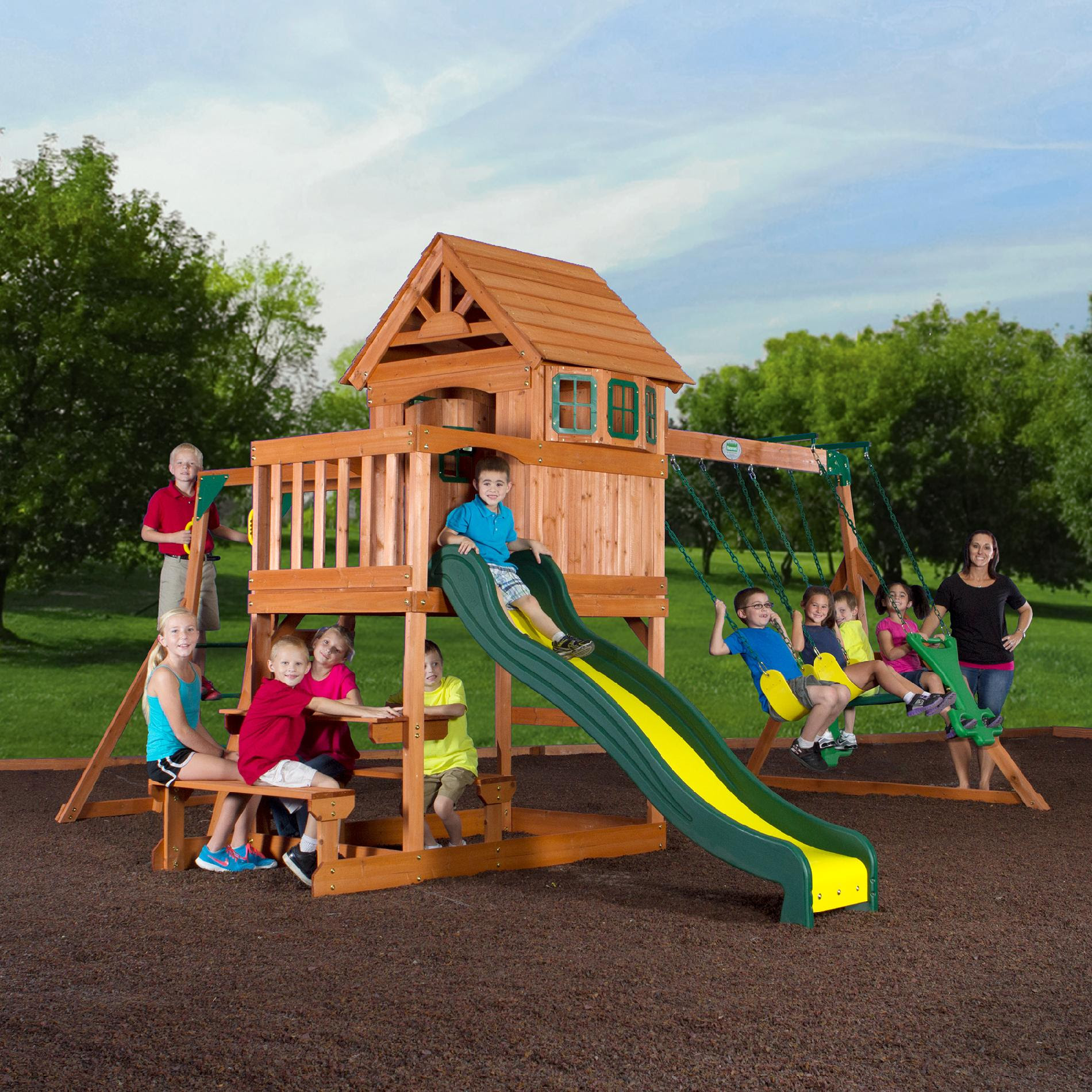 Backyard Discovery Springboro Wood Swing Set - Toys ...