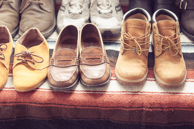 Repurposed shoe rack