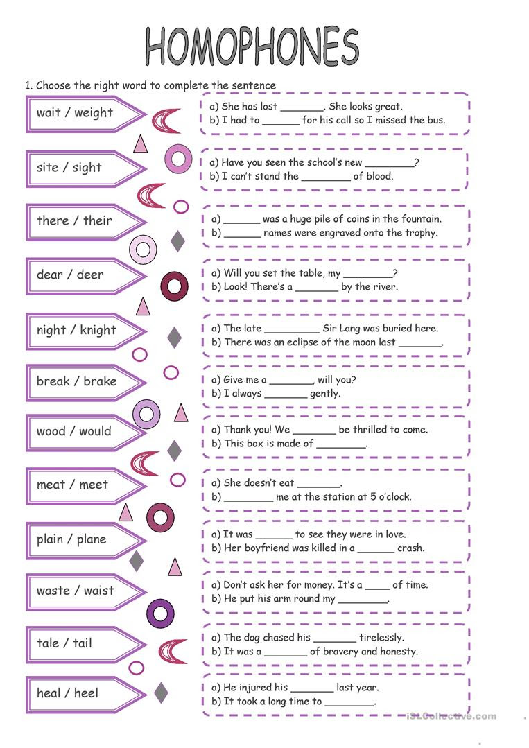 Homophone Riddles Worksheets