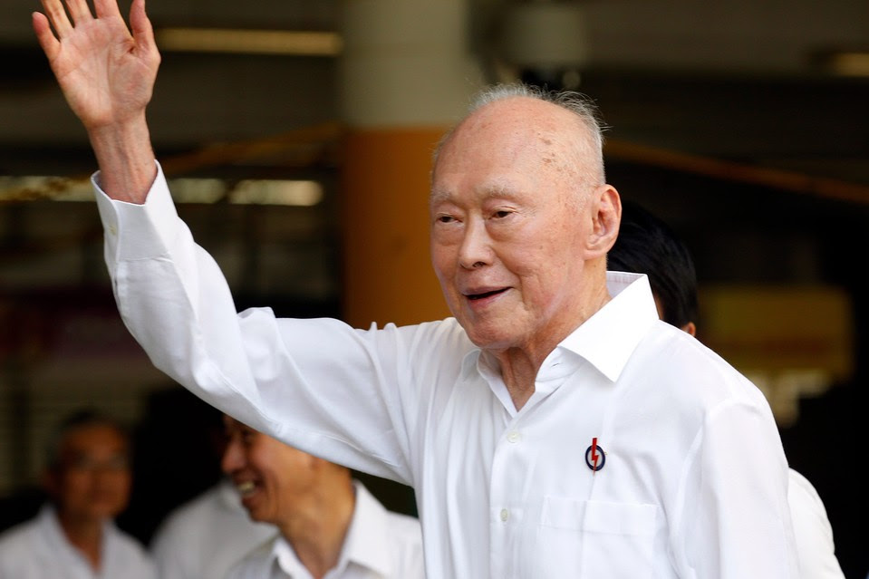The Singapore government Wednesday said the condition of former Prime Minister Lee Kuan Yew has deteriorated further. Here, Mr. Lee waves to supporters in 2011.