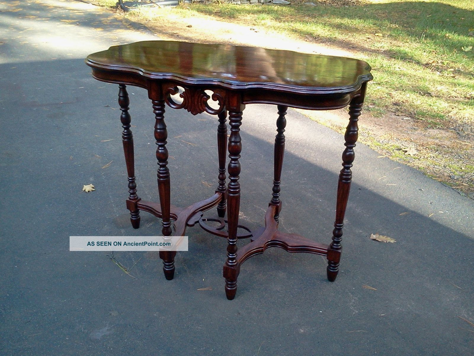 Antique Mahogany Sofa Table  Foyer Accent Table 19001950 photo