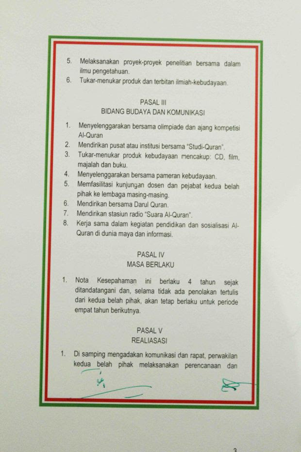 Foto-Foto Delegasi Said Agil Siraj Melakukan Kerjasama 