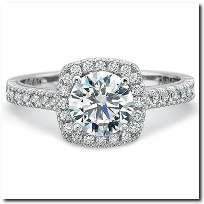 Wedding rings halo setting
