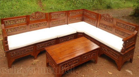 Jual Kursi  Tamu Sudut  Minimalis  Kayu  Jati Harga Murah 