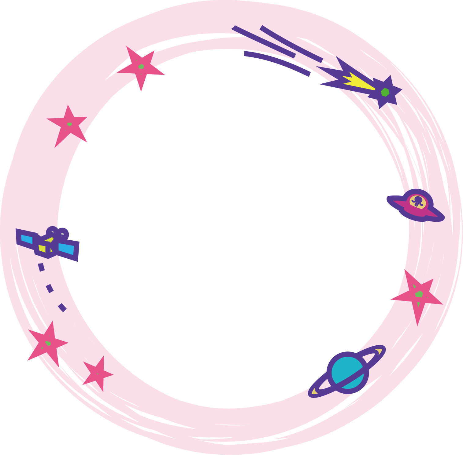 宇宙のイラスト 人工衛星 Ufo 彗星 流れ星 土星 可愛い無料イラスト素材集