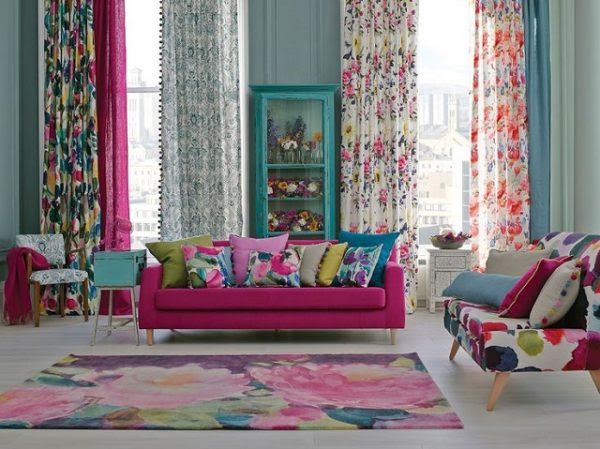 Model Gorden  Warna  warni untuk  Interior Ruang Tamu 