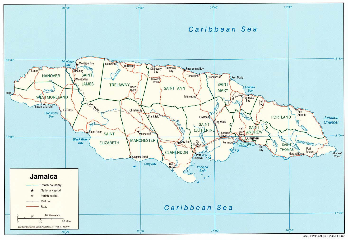 Printable Map Of Jamaica Jamaica Maps | Printable Maps of Jamaica for Download